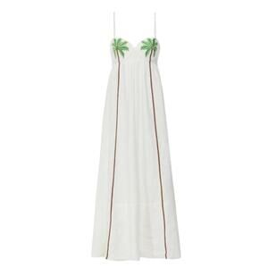 Palm tree summer light weight long Maxi dress Sz M